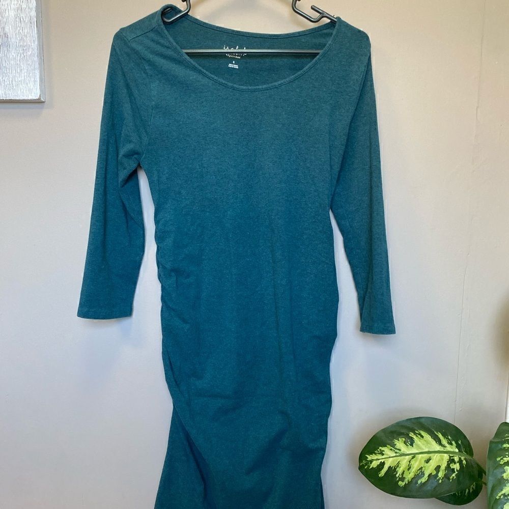Ingrid and Isabel Maternity Dark Green Dress